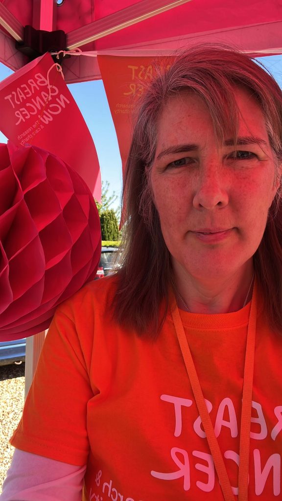 Jackie Slora volunteering at Breast Cancer Now