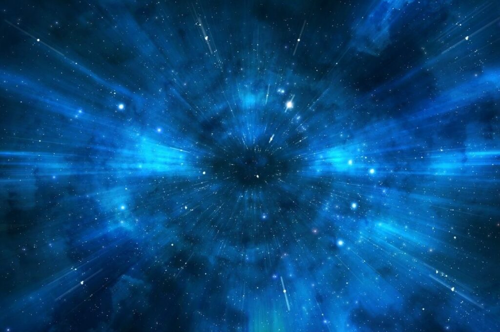 Abstract space scene representing transformation, new beginnings and personal growth