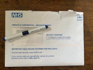 NHS breast screening letter addressed to Jackie
